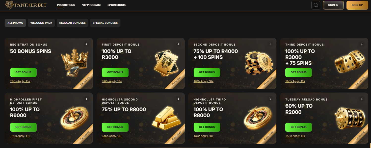 Pantherbet Promos